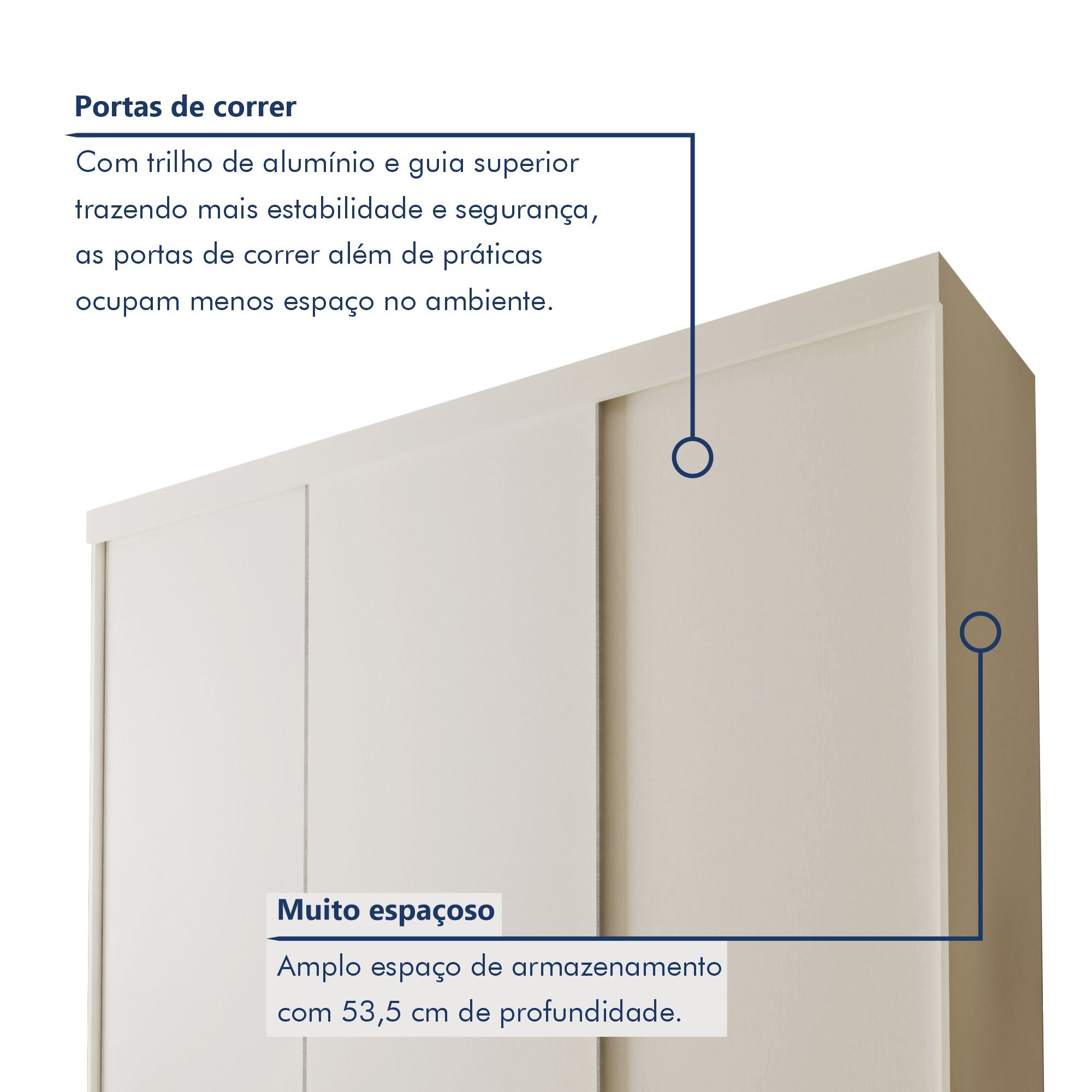 Guarda Roupa Casal Premium Cronos 205,9cm 3 Portas 4 Gavetas Espresso Móveis - 3