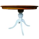 Ver imagem 1 de Mesa de Jantar Redonda Carla 120cm Branco e Tampo Fosco Mel