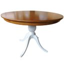 Ver imagem 2 de Mesa de Jantar Redonda Carla 120cm Branco e Tampo Fosco Mel