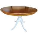 Ver imagem 3 de Mesa de Jantar Redonda Carla 120cm Branco e Tampo Fosco Mel