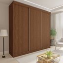 Ver imagem 1 de Guarda Roupa Casal Premium Cronos 205,9cm 3 Portas 4 Gavetas Yescasa Marrom/Freijó