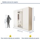 Ver mais imagens de Guarda Roupa Casal Premium Barcelona 205,9cm com Espelho 3 Portas 4 Gavetas Yescasa Branco