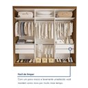 Ver imagem 7 de Guarda Roupa Casal Premium Barcelona 205,9cm com Espelho 3 Portas 4 Gavetas Yescasa Marrom/Freijó