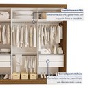 Ver imagem 4 de Guarda Roupa Casal Premium Barcelona 205,9cm com Espelho 3 Portas 4 Gavetas Yescasa Marrom/Freijó