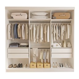 Guarda Roupa Casal Premium Rennes 205,9cm com Espelho 3 Portas 4 Gavetas Yescasa Branco - 11