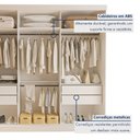 Ver imagem 4 de Guarda Roupa Casal Premium Rennes 205,9cm com Espelho 3 Portas 4 Gavetas Espresso Móveis