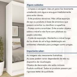 Guarda Roupa Casal Premium Rennes 205,9cm com Espelho 3 Portas 4 Gavetas Yescasa Branco - 10