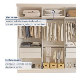 Guarda Roupa Casal Premium Rennes 205,9cm com Espelho 3 Portas 4 Gavetas Espresso Móveis     - 6