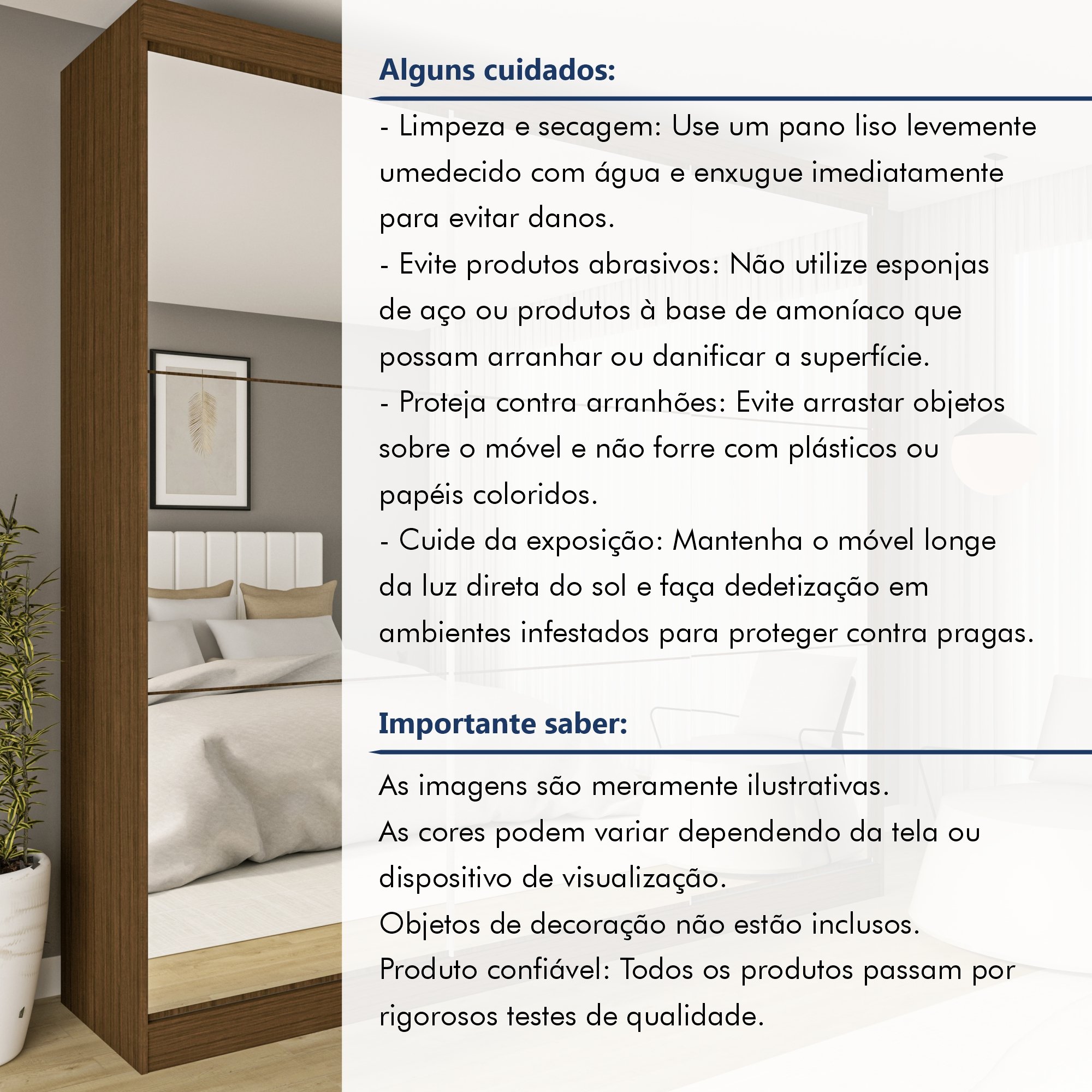 Guarda Roupa Casal Premium Rennes 205,9cm com Espelho 3 Portas 4 Gavetas Espresso Móveis     - 10
