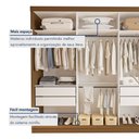Ver imagem 6 de Guarda Roupa Casal Premium Rennes 205,9cm com Espelho 3 Portas 4 Gavetas Yescasa Marrom/Freijó