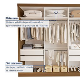 Guarda Roupa Casal Premium Rennes 205,9cm com Espelho 3 Portas 4 Gavetas Espresso Móveis     - 6