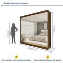 Ver mais imagens de Guarda Roupa Casal Premium Rennes 205,9cm com Espelho 3 Portas 4 Gavetas Yescasa Marrom/Freijó