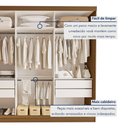 Ver imagem 7 de Guarda Roupa Casal Premium Rennes 205,9cm com Espelho 3 Portas 4 Gavetas Yescasa Marrom/Freijó