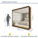 Ver mais imagens de Guarda Roupa Casal Premium Rennes 205,9cm com Espelho 3 Portas 4 Gavetas Espresso Móveis