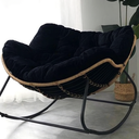 Ver imagem 1 de Poltrona de Balanço Nut White Arrow Preto Design Ergonômico Descanso Leitura Decoração Sala Quarto