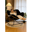 Ver imagem 4 de Poltrona de Balanço Nut White Arrow Preto Design Ergonômico Descanso Leitura Decoração Sala Quarto