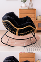 Ver imagem 3 de Poltrona de Balanço Nut White Arrow Preto Design Ergonômico Descanso Leitura Decoração Sala Quarto