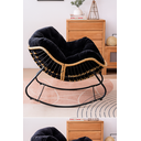 Ver imagem 3 de Poltrona de Balanço Nut White Arrow Preto Design Ergonômico Descanso Leitura Decoração Sala Quarto