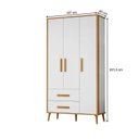 Ver imagem 3 de Guarda-Roupa Infantil 3 Portas 2 Gavetas 100% MDF Retrô Magic Baby Carvalho e Branco