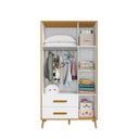 Ver imagem 4 de Guarda-Roupa Infantil 3 Portas 2 Gavetas 100% MDF Retrô Magic Baby Carvalho e Branco