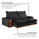 Ver imagem 7 de Sofa Retratil e Reclinavel Capri 210cm Kc Rei de Casa Veludo Preto