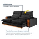 Ver imagem 3 de Sofa Retratil e Reclinavel Capri 210cm Kc Rei de Casa Veludo Preto