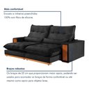 Ver mais imagens de Sofa Retratil e Reclinavel Capri 210cm Kc Rei de Casa Veludo Preto