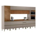 Ver imagem 2 de Cozinha Completa Modulada 8 Peças 100% MDF Proença Bege/Nogueira/Nude Prime