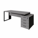 Ver imagem 5 de Mesa Escritório Diretor 1,70m a 1,92m 4 Gavetas Pé Metal F5