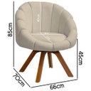 Ver mais imagens de Kit Poltrona Decorativa Orgânica Flora Base Giratória com Puff Bouclê - Sofa Store:bouclê Bege