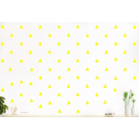 Adesivo de Parede Triângulos Amarelo 121 Unid. 4,5cm X 4,2cm