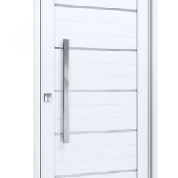 Porta de Alumínio Lambri 215x105cm com Friso e Puxador de 80 cm Lucasa Alumínio - 4