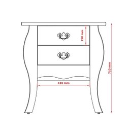 Mesa de Cabeceira Bombe Premier Preto/Cumarú- Patrimar Móveis - 5