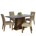 Ver imagem 2 de Conjunto Sala de Jantar Mesa Tampo de Madeira 4 Cadeiras Rustic/cinza/imperial Ashley Madesa