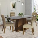 Ver imagem 1 de Conjunto Sala de Jantar Mesa Tampo de Madeira 4 Cadeiras Rustic/cinza/imperial Ashley Madesa