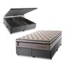 Conjunto Box Baú Queen Liverpool Cinza 158x198x80 c/ Molas Ensacadas - 1