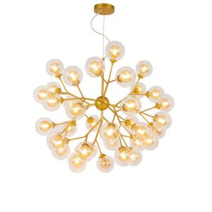 Lustre Luminária Pendente Dourado 70cm 36 Lâmpadas G9