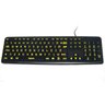Teclado Ampliado Adaptado Baixa Visão Idosos em Alto Contraste com Teclas Pretas Letras Amarelas - 1