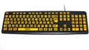 Ver imagem 1 de Teclado Ampliado Adaptado Baixa Visão Idosos em Alto Contraste com Teclas Amarelas Letras Pretas