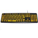 Ver imagem 1 de Teclado Ampliado Adaptado Baixa Visão Idosos em Alto Contraste com Teclas Amarelas Letras Pretas