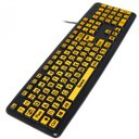 Ver imagem 2 de Teclado Ampliado Adaptado Baixa Visão Idosos em Alto Contraste com Teclas Amarelas Letras Pretas