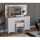 Ver imagem 1 de Penteadeira Camarim com 5 Gavetas e Banqueta 100% Mdf Design Clean