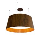 Ver imagem 1 de Lustre Pendente Cônico 53x23cm 4xE27 em Madeira - Imbuia