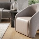 Ver imagem 2 de Poltrona Decorativa Confortável Pé Palitos:Linho Avelã