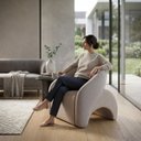 Ver imagem 3 de Poltrona Decorativa Confortável Pé Palitos:Linho Avelã
