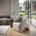 Ver imagem 1 de Poltrona Decorativa Confortável Pé Palitos:Linho Avelã