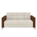 Ver imagem 5 de Sofá Living Decorativo Houston 2 Lugares 200cm Pés em Metal Linho/pu Off White/ Marrom G33 - Gran Be