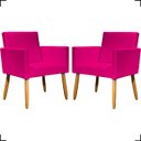 Ver imagem 1 de Kit 2 Poltronas Decorativas Para Recepção Manicure Sala Escritório Consultório Corino