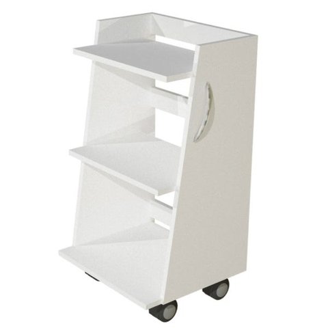 Kart Clínico Auxiliar com 3 Prateleiras e Rodízios