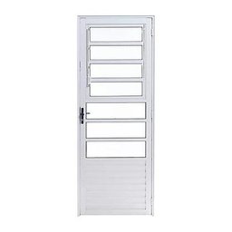Porta de Alumínio Branco Basculante 210A x 80L Abertura para Esquerda - 1
